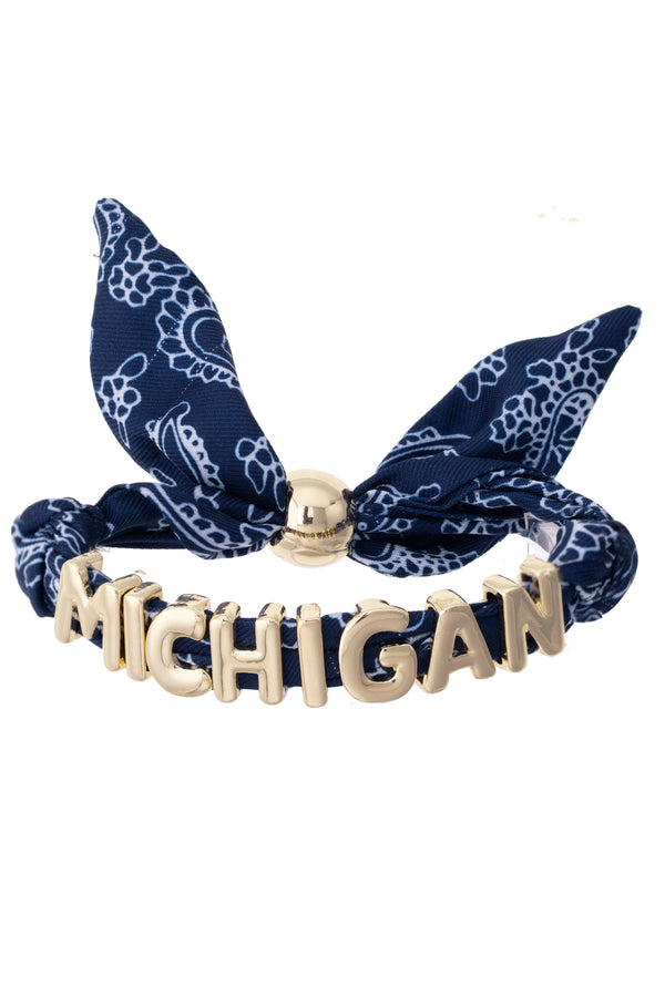 Michigan Wolverines Bandana Slider Bracelet