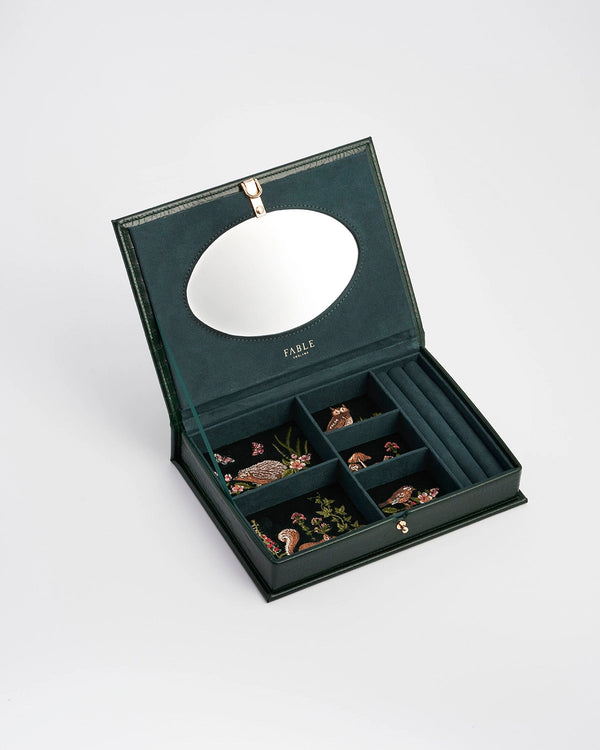 Meadow Scene Embroidered Jewelry Box