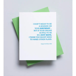 Boy Band Birthday Card