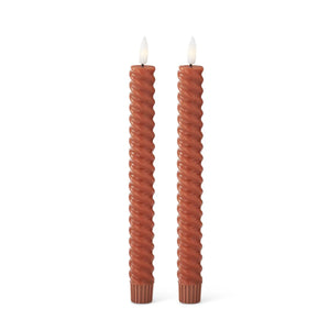 9.75 Inch Orange Spiral Taper Candle