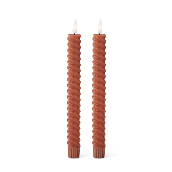 9.75 Inch Orange Spiral Taper Candle