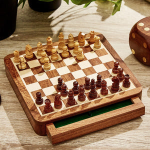 Miniature Wooden Chess Set