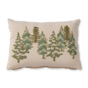 Green Beaded Christmas Tree Pillow