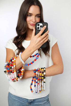 Michigan Wolverines Beaded Cellphone Wristlet