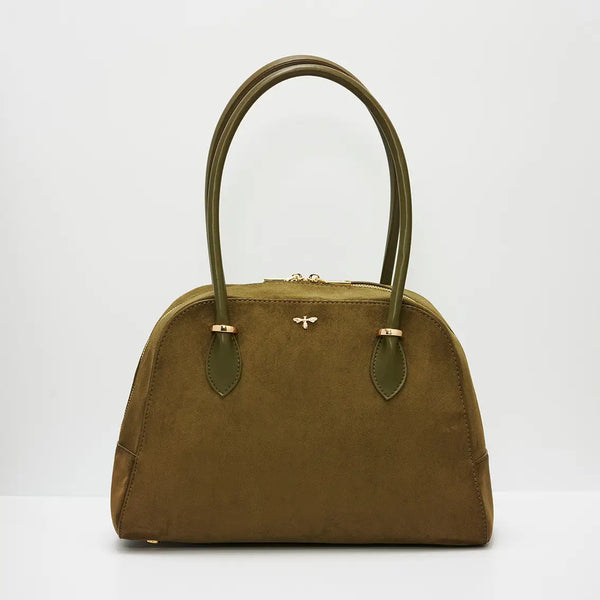 Amelia Shoulder Bag Khaki Suedette