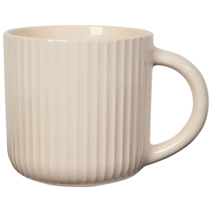 Cream Ribbed Mug