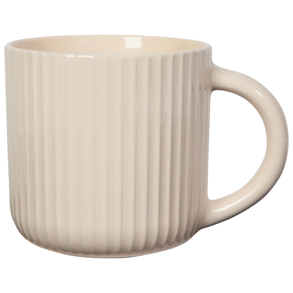 Cream Ribbed Mug