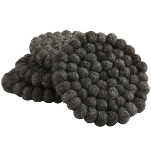 Handmade Wool Felt Ball Coasters
