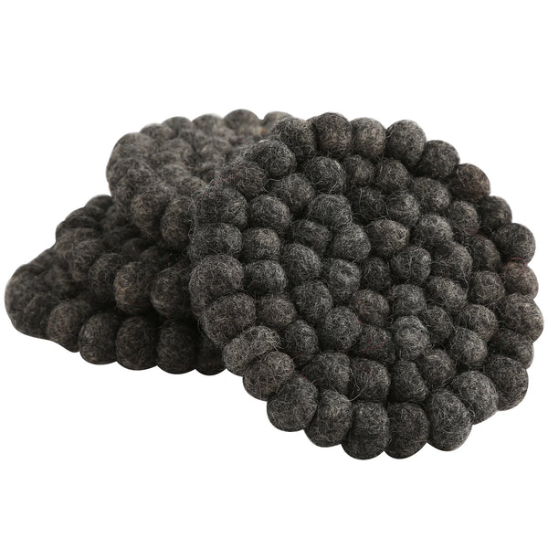 Handmade Wool Felt Ball Coasters