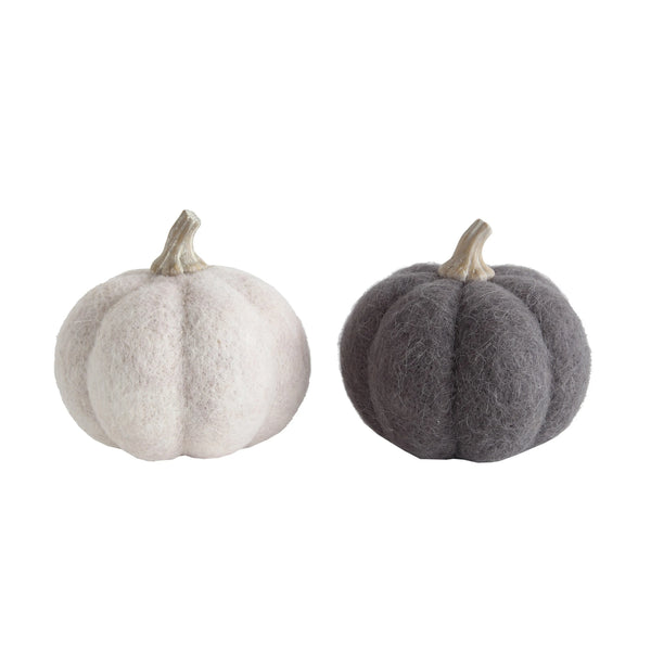 Felted Wool Pumpkin Decoration, 5-1/2" (Seasonal)