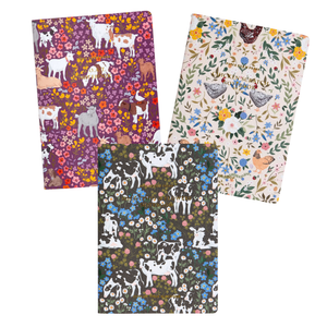 Farm Animal Stitched Notebook Trio