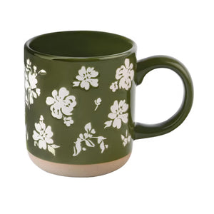 Green Floral Mug