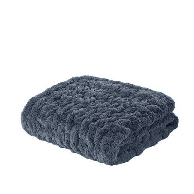 Ruched Throw Slate Blue