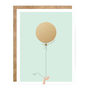 Make Your Own Scratch-Off Greeting Card, Mint & Gold Balloon