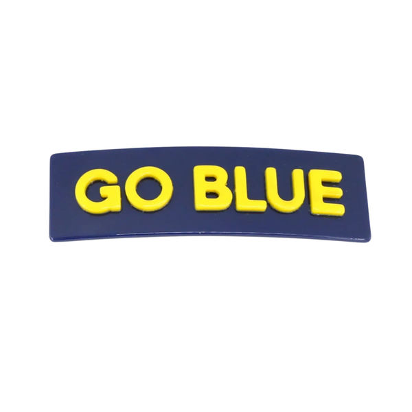 Michigan Go Blue Rectangle Barrette Clip