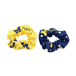 Michigan Yellow and Navy Dual Scrunchie