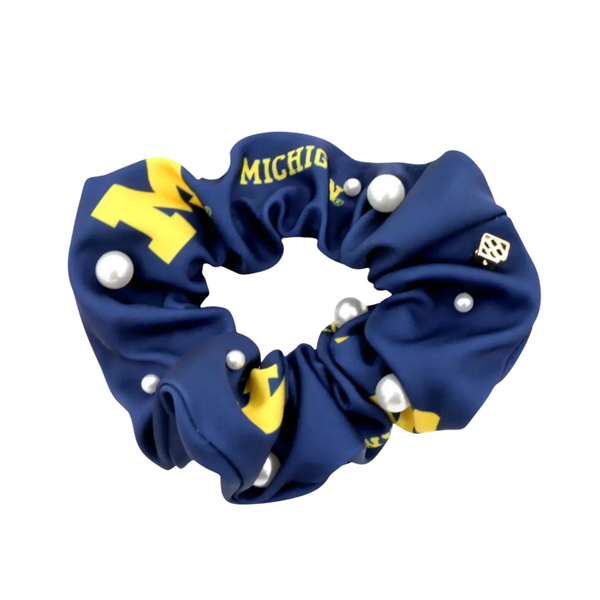 Michigan Yellow and Navy Dual Scrunchie