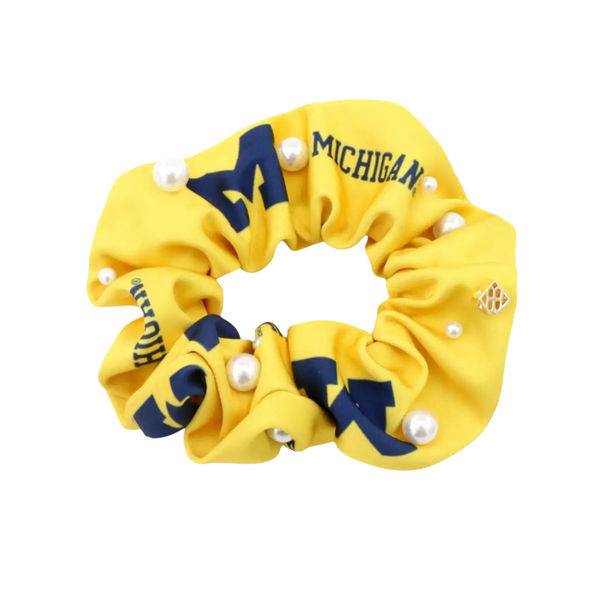 Michigan Yellow and Navy Dual Scrunchie