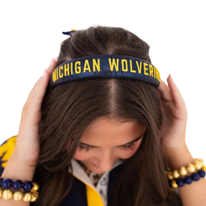 University of Michigan Thin Embroidered Headband