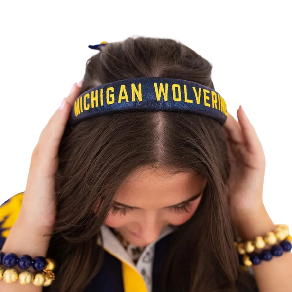 University of Michigan Thin Embroidered Headband