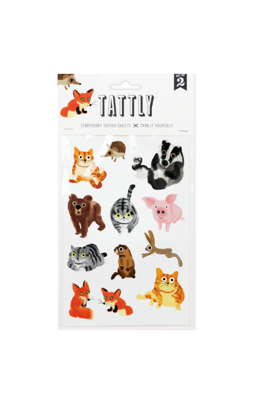 Furry Friends Tattoo Sheet, Set of 2