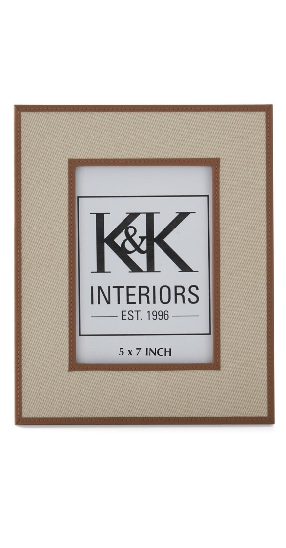 Beige Canvas w/Brown Leather Frames