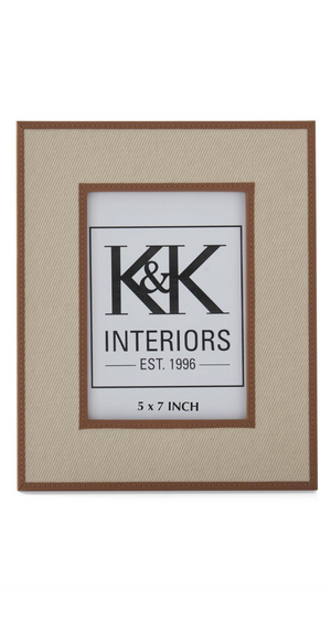 Beige Canvas w/Brown Leather Frames
