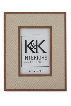 Beige Canvas w/Brown Leather Frames