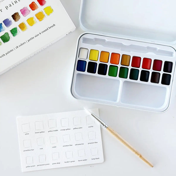 18pc Watercolor Set w/ Brush