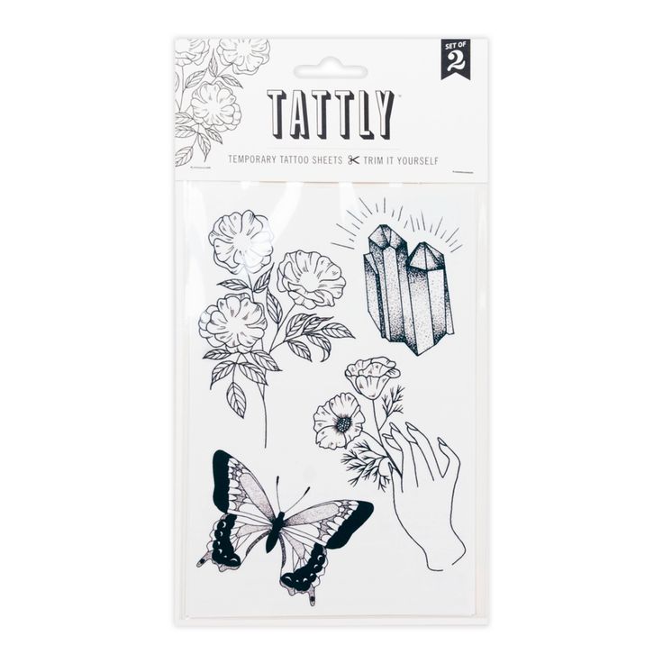 Earthly Gems Tattoo Sheet, Set of 2