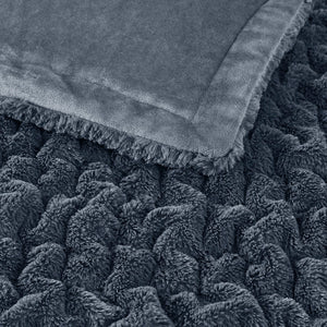 Ruched Throw Slate Blue