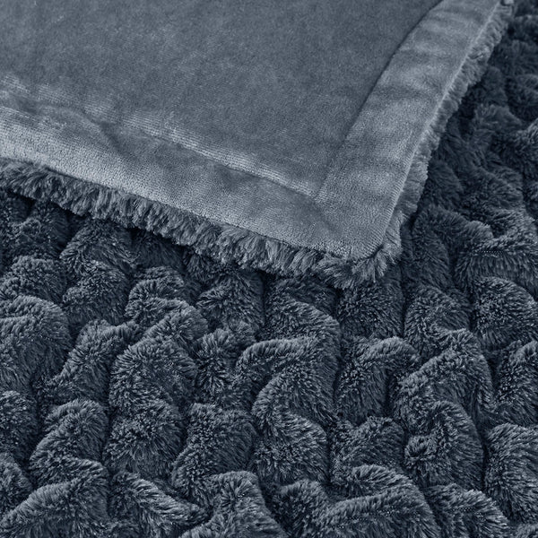 Ruched Throw Slate Blue