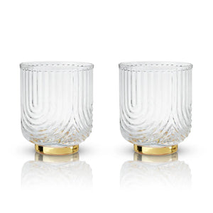 Gold Plated Lowball Glasses - Set of 2