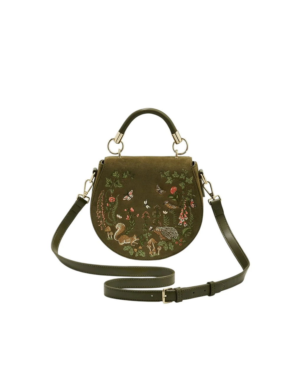 Charlotte Meadow Scene Embroidered Saddle Bag
