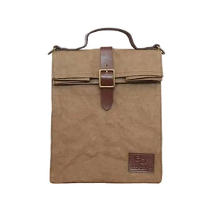Paper/Leather Messenger Lunch Bag