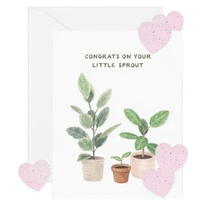 Little Sprout New Baby Card w/Seed Confetti
