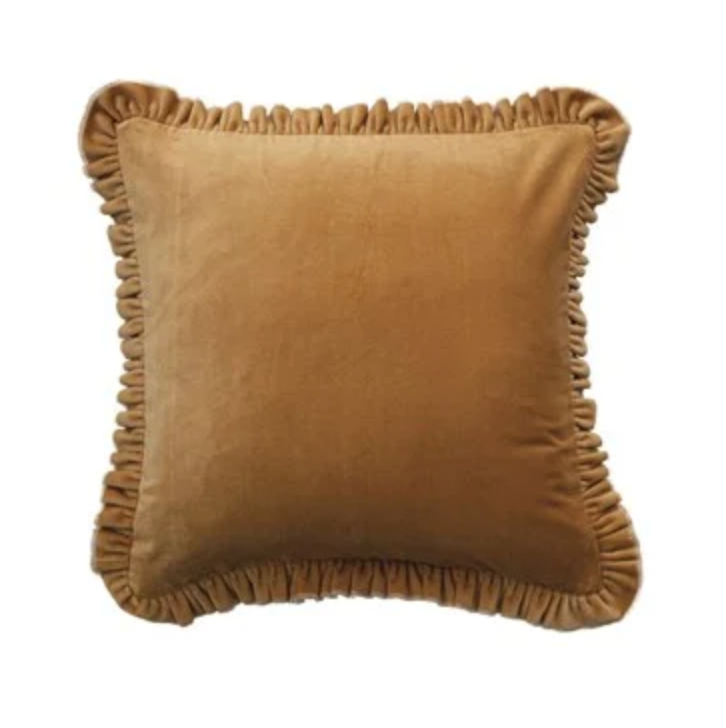 Mustard Yellow Ruffled Pillow