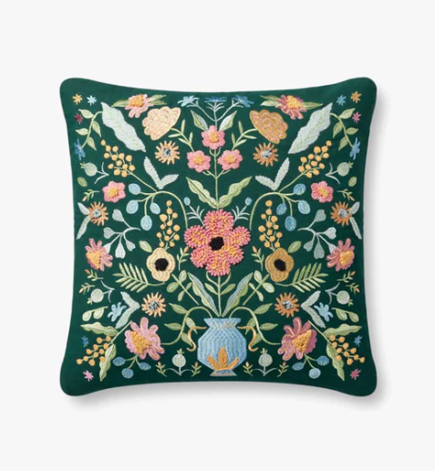 Embroidered Evergreen Pillow