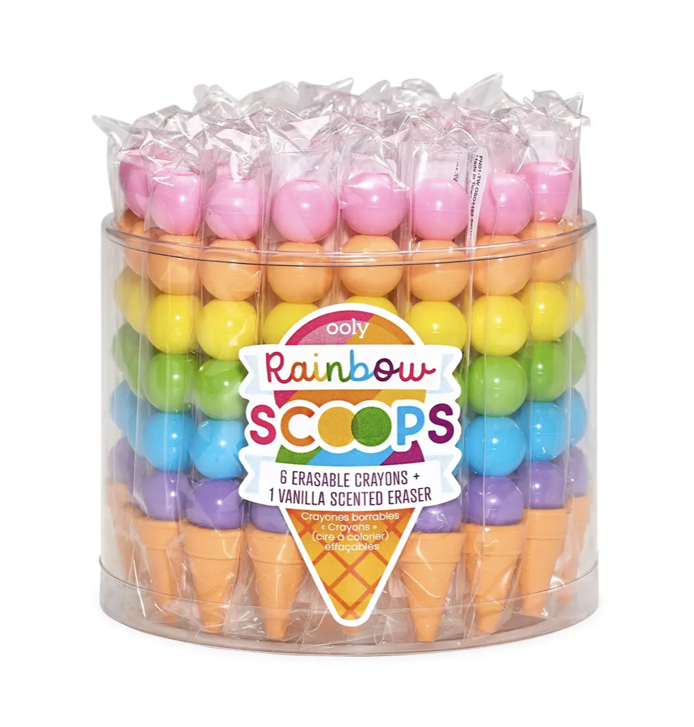 Rainbow Scoops Vanilla Scented Stacking Erasable Crayons