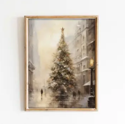 City Christmas Tree Art Print