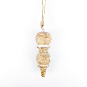 Mango Wood Icicle Ornament - Small
