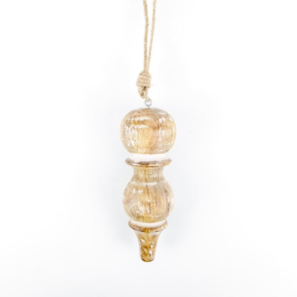 Mango Wood Icicle Ornament - Small