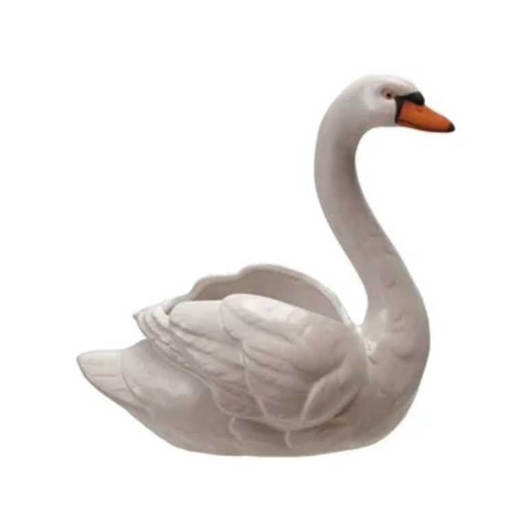 7" Swan Shaped Planter