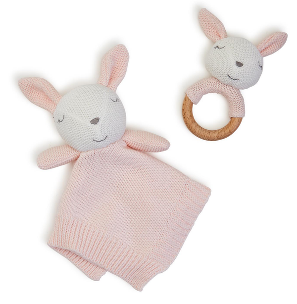 Bunny Snuggle and Rattle Set