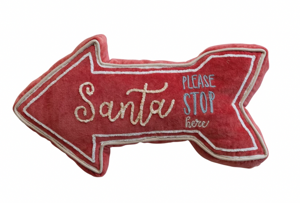 "Santa Please Stop Here" Lumbar Pillow