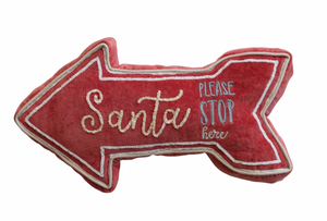 "Santa Please Stop Here" Lumbar Pillow