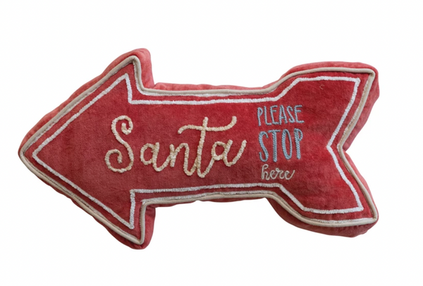 "Santa Please Stop Here" Lumbar Pillow