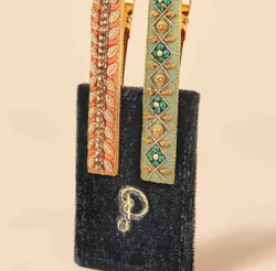 Velvet Jeweled Hair Clips