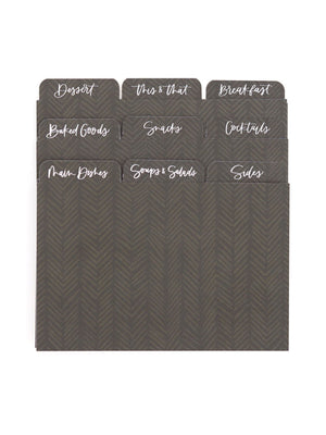 Dark Herringbone Recipe Dividers