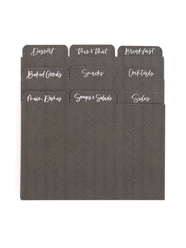Dark Herringbone Recipe Dividers